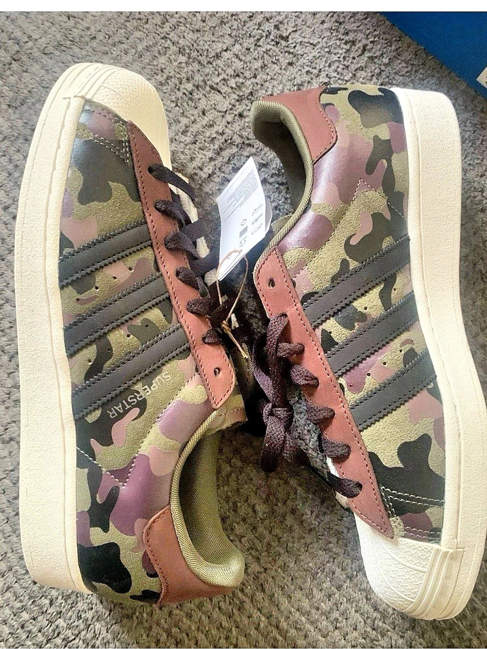 adidas Superstar Camo Sneakers in Green & Pink NWT